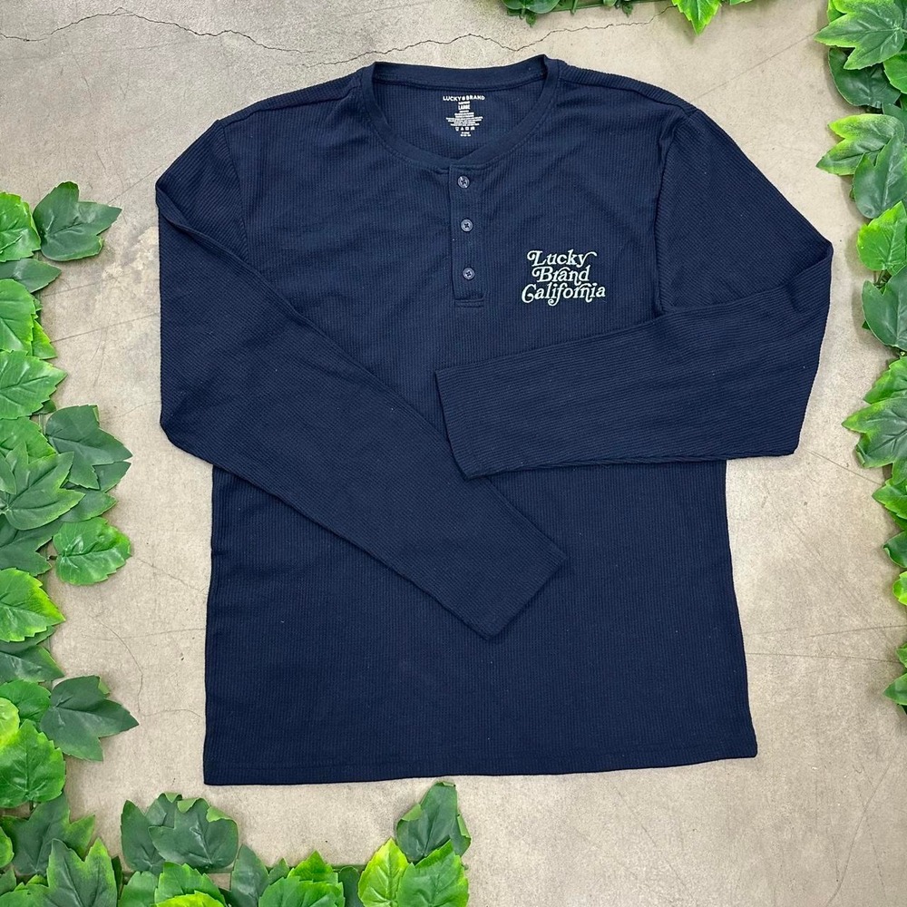 Lucky Brand California Waffle Knit Henley Shirt